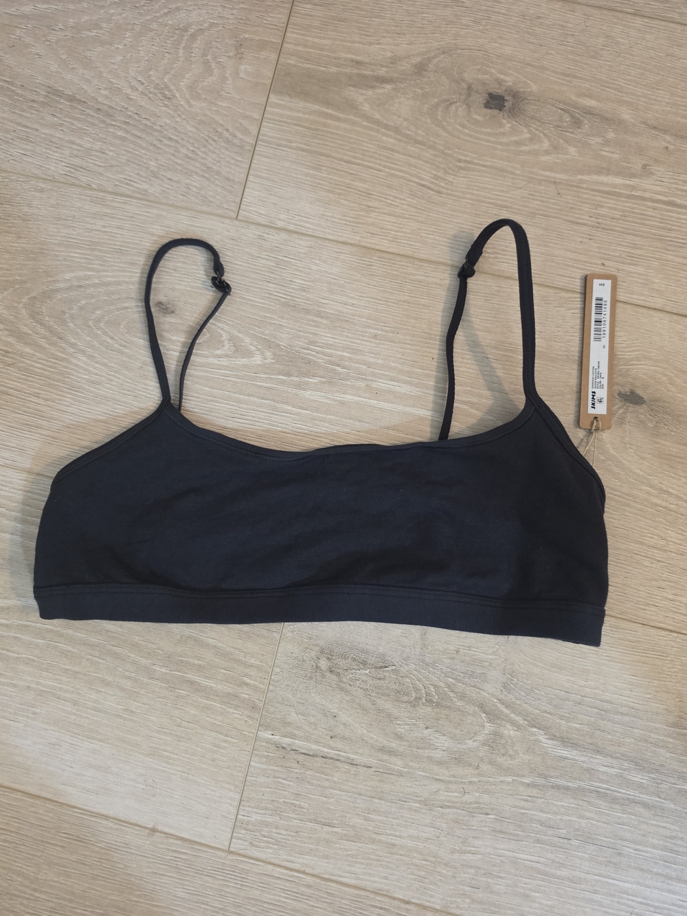 SKIMS Black Cotton Bralette